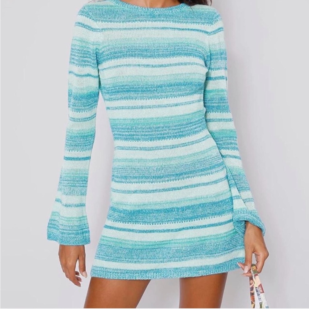 Striped Blue Knit Dress